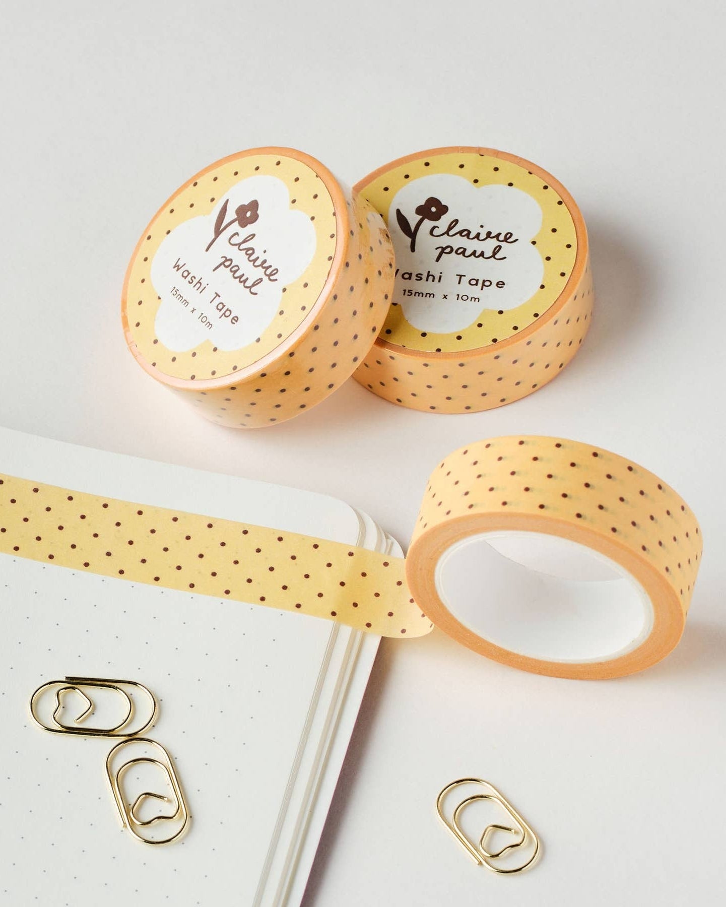 Yellow & Brown Polka Dots Washi Tape