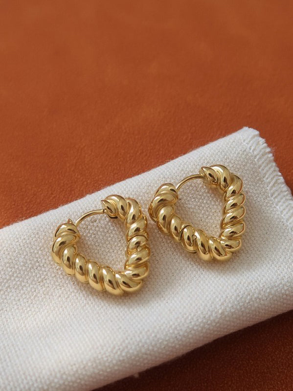 18K Gold-Plated Twist Huggies