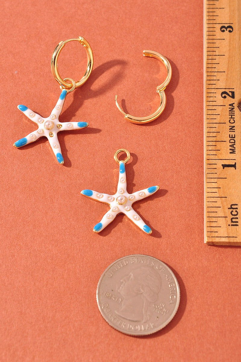 Starfish Huggie Hoop Earrings