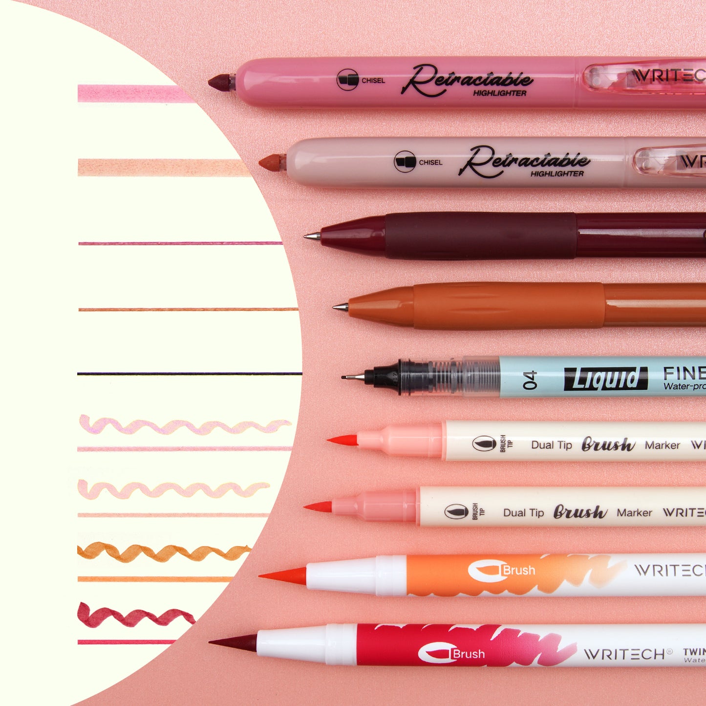 Red & Pink Journal Kit 9pcs Set