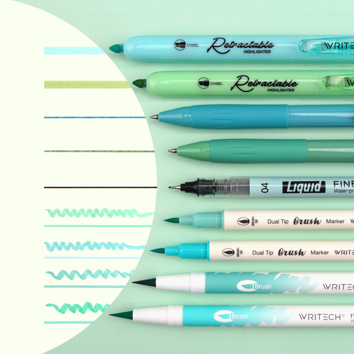Blue & Green Journal Kit 9pcs Set