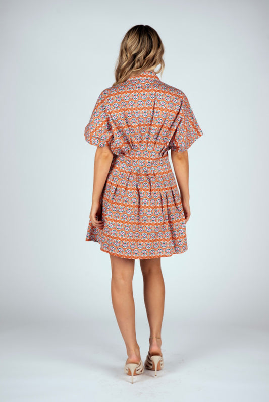 Boho Tile Mini Dress