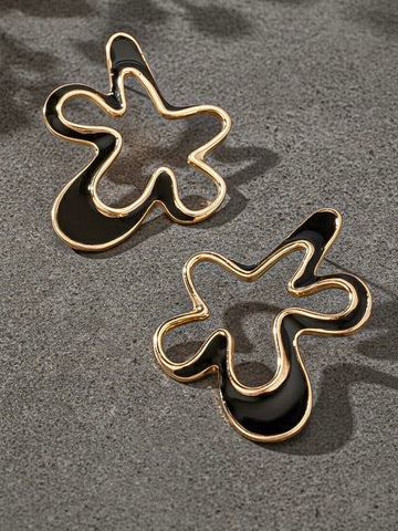 Midnight Petal Drop Earrings
