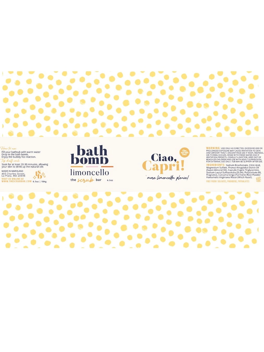 Lemon Bath Bomb- Limoncello