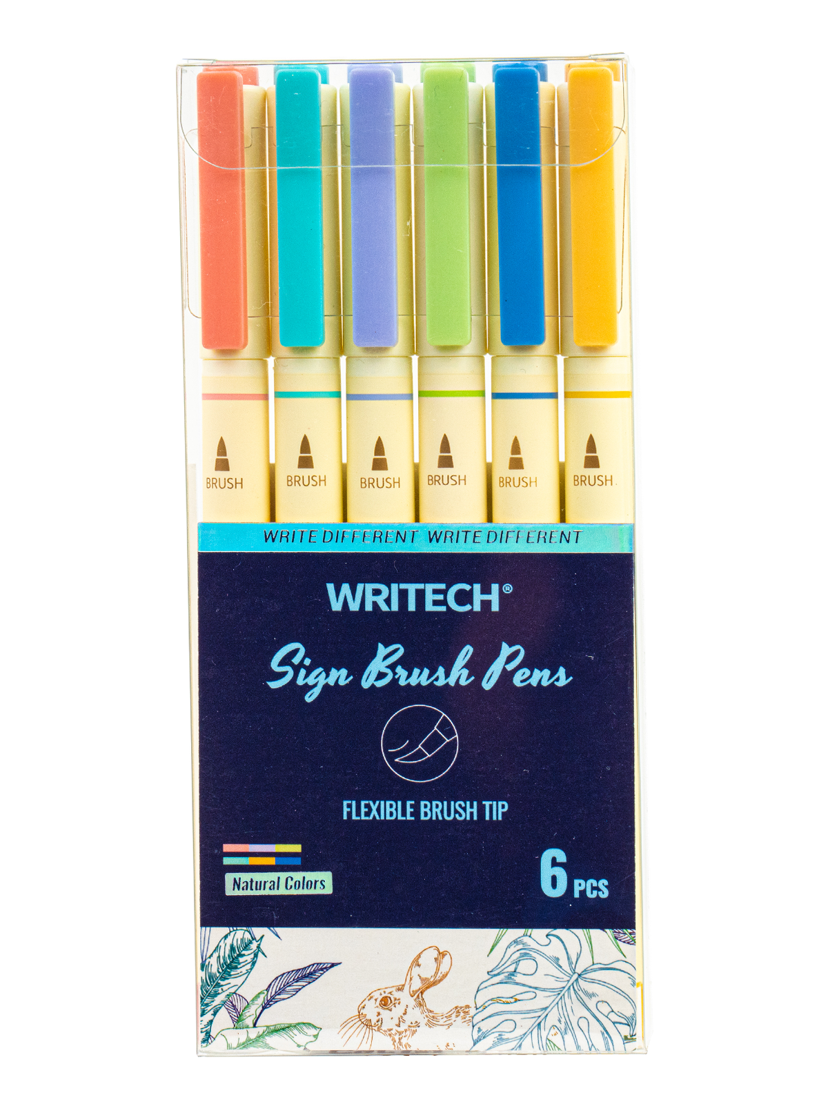 Natural Colors Sign Brush Pen 6pcs Set