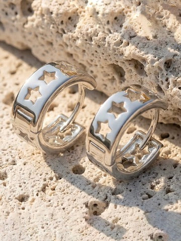 Silver Celestial Dream Huggie Hoops