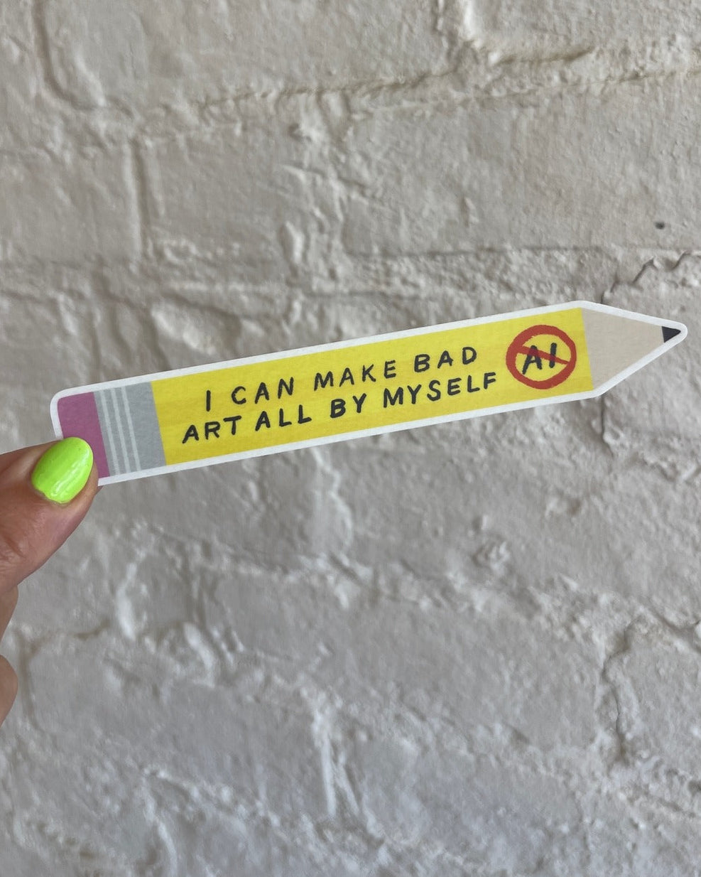Pencil Bad Art Anti Ai Sticker