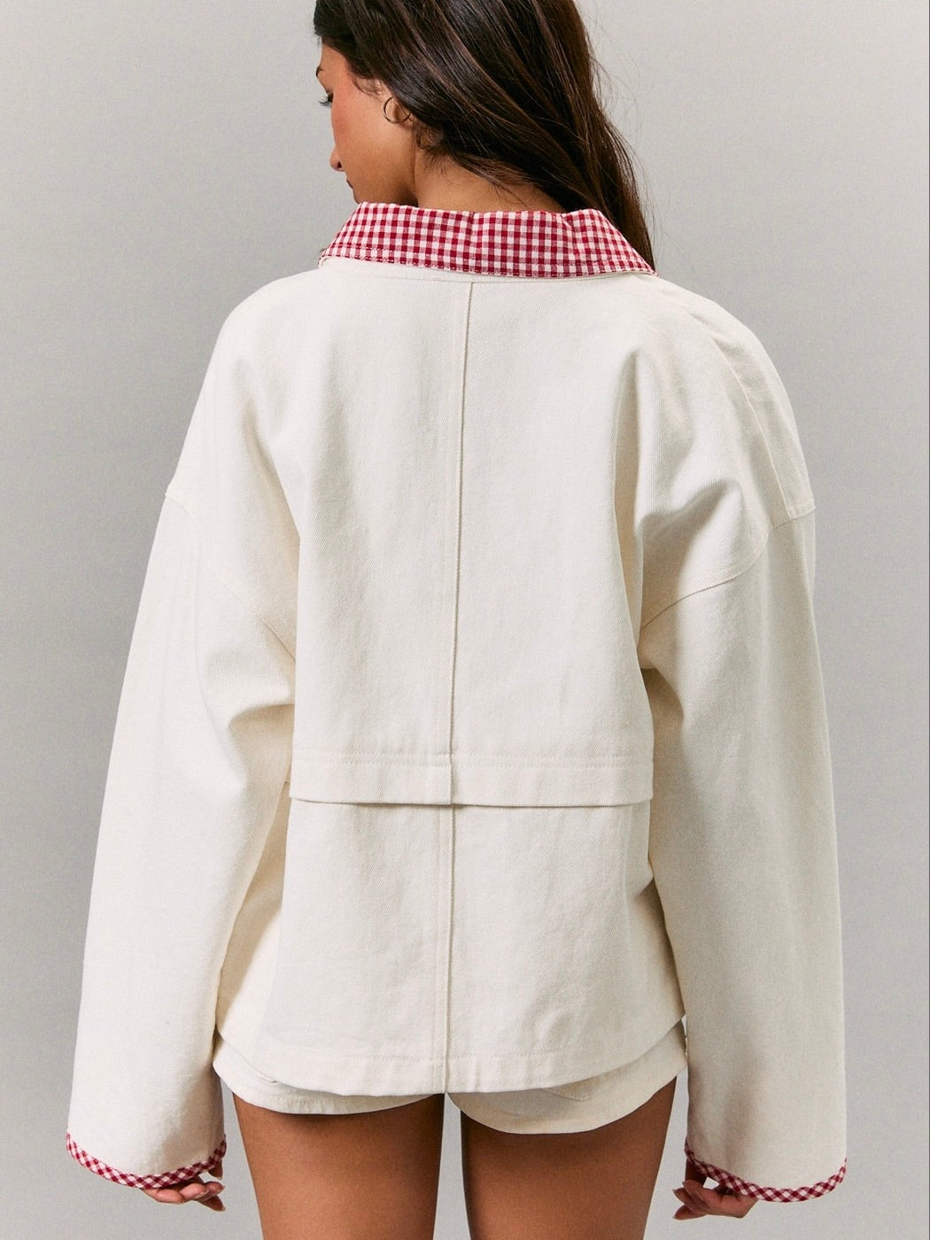 Gingham Collar Jacket