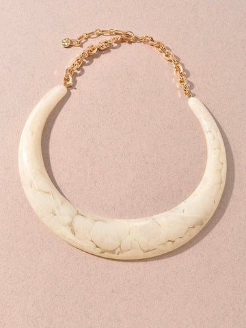 Alabaster Crescent Necklace