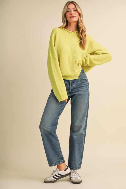 Adora Lime Green Oversized Cardigan