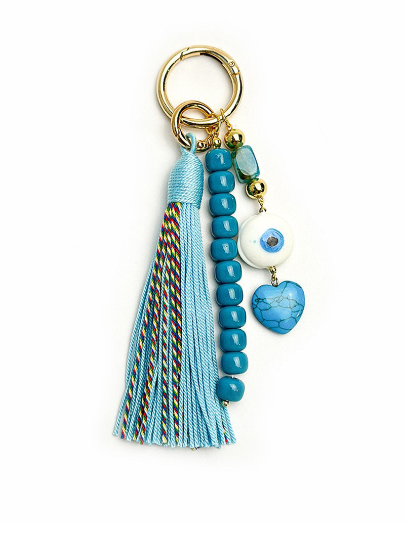 Agate Evil Eye Bag Charm