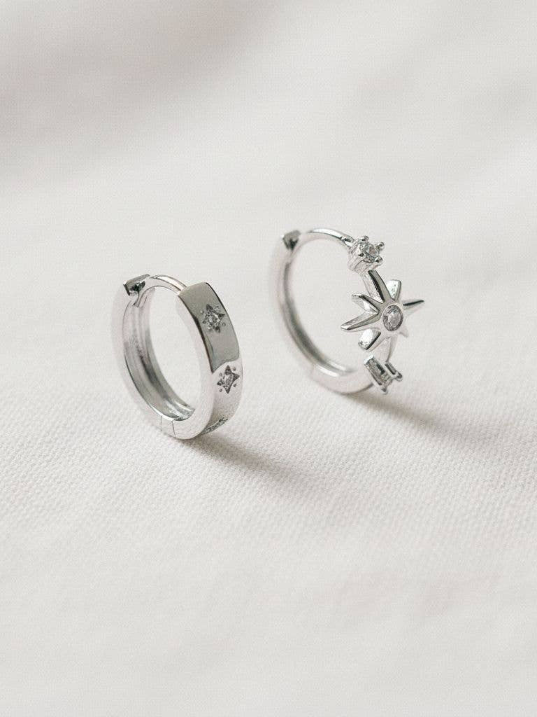 Asymmetrical Star Gemstone Earrings