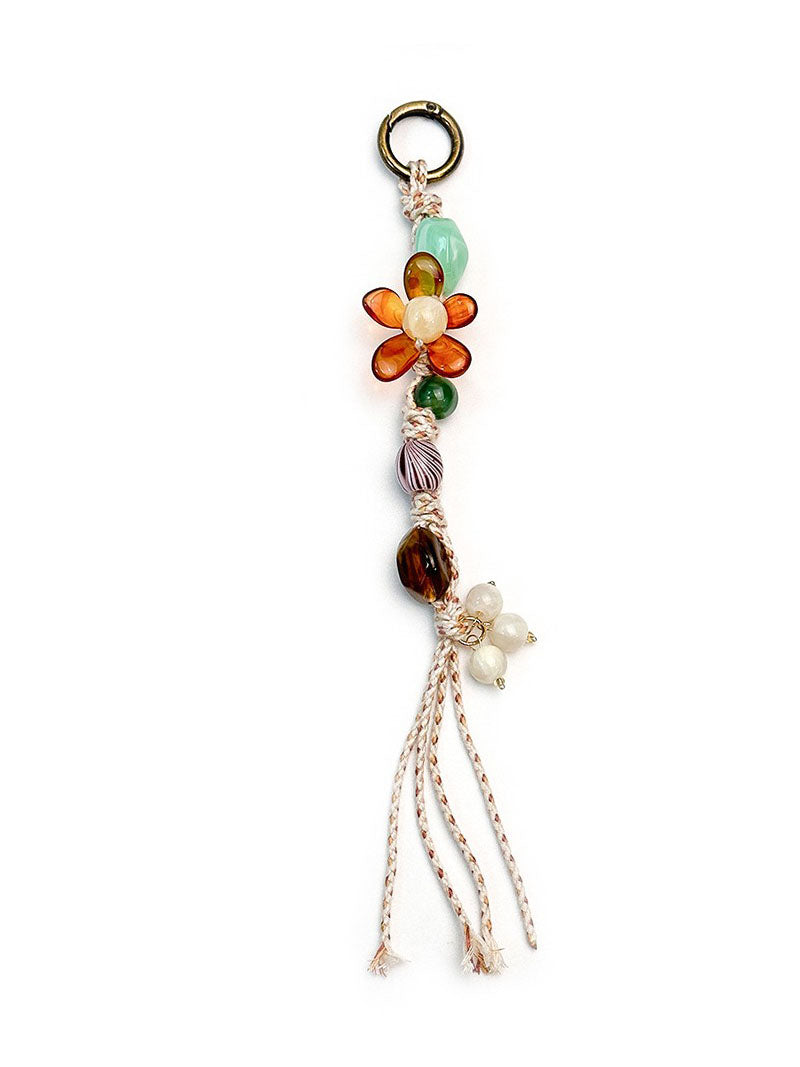 Coffee Stone Tassel Bag Charm