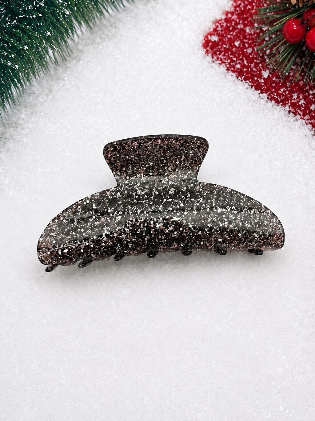 Black Glitter Claw Clip