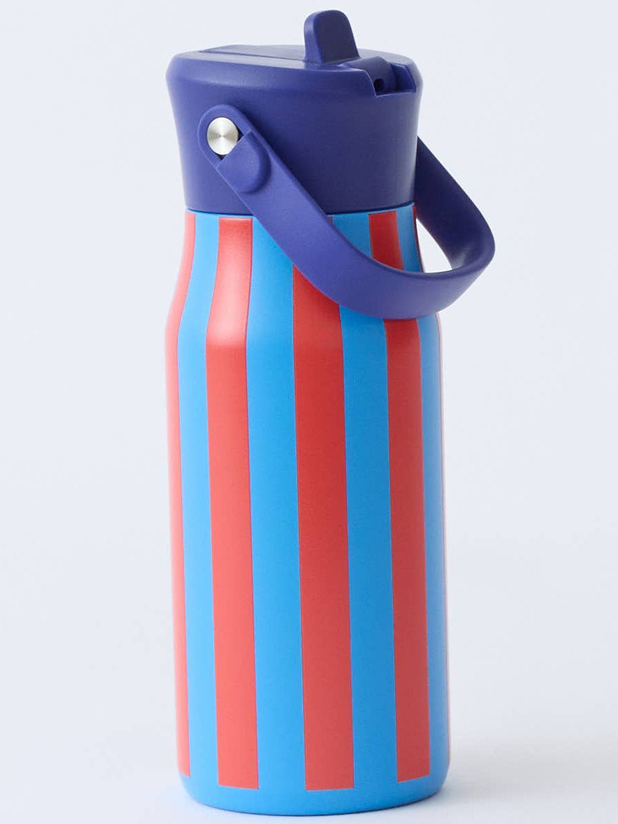 Blue and Rust Stripe Cool Kid Water Bottle