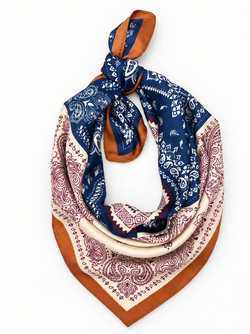 Brown Patchwork Paisley Scarf