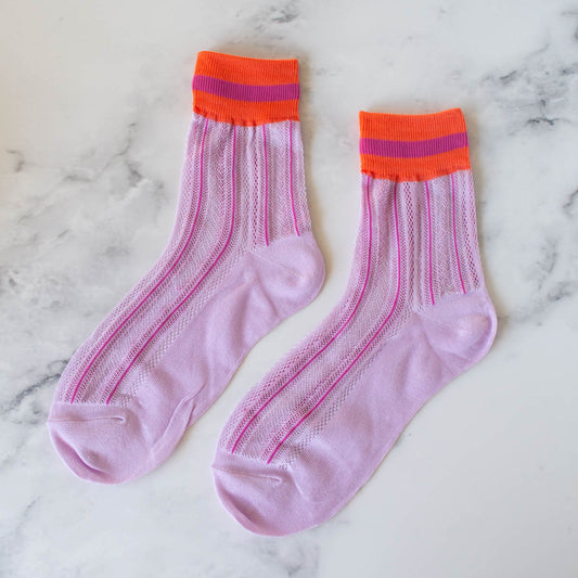Cali Mesh Striped Socks