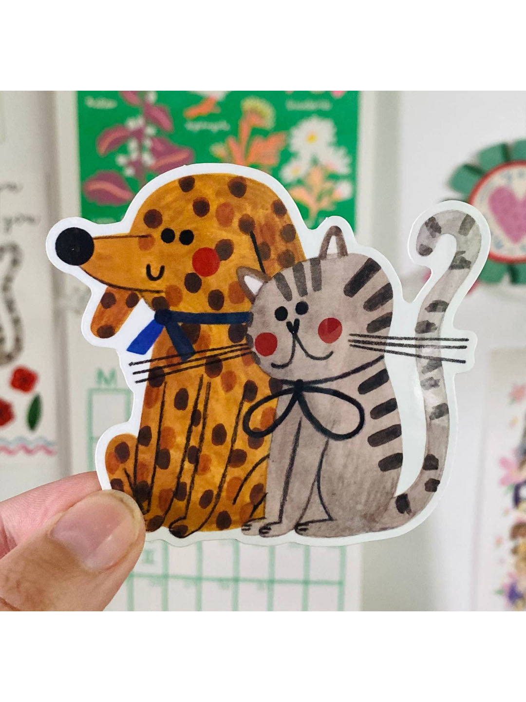 Cat and Dog Sticker