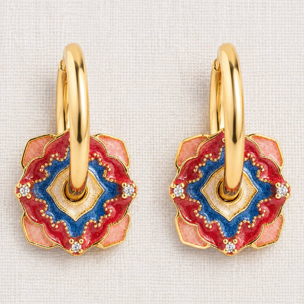 Color Block Zirconia Earrings