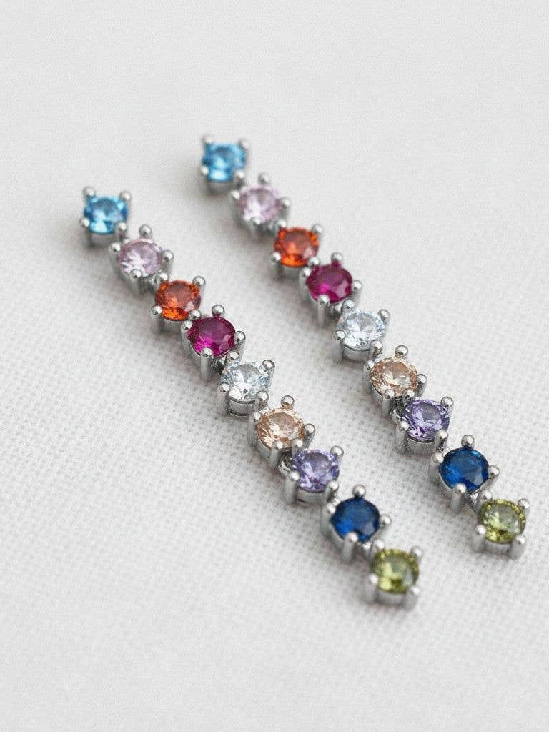 Colorful Gemstone Drop Earrings