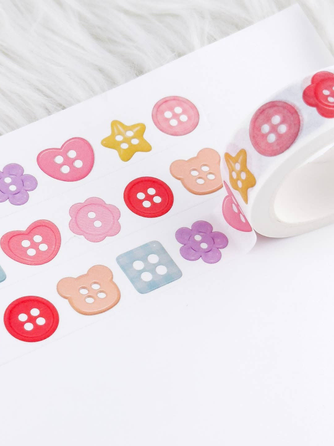 Cute Buttons - 15mm Decorative Washi Tape