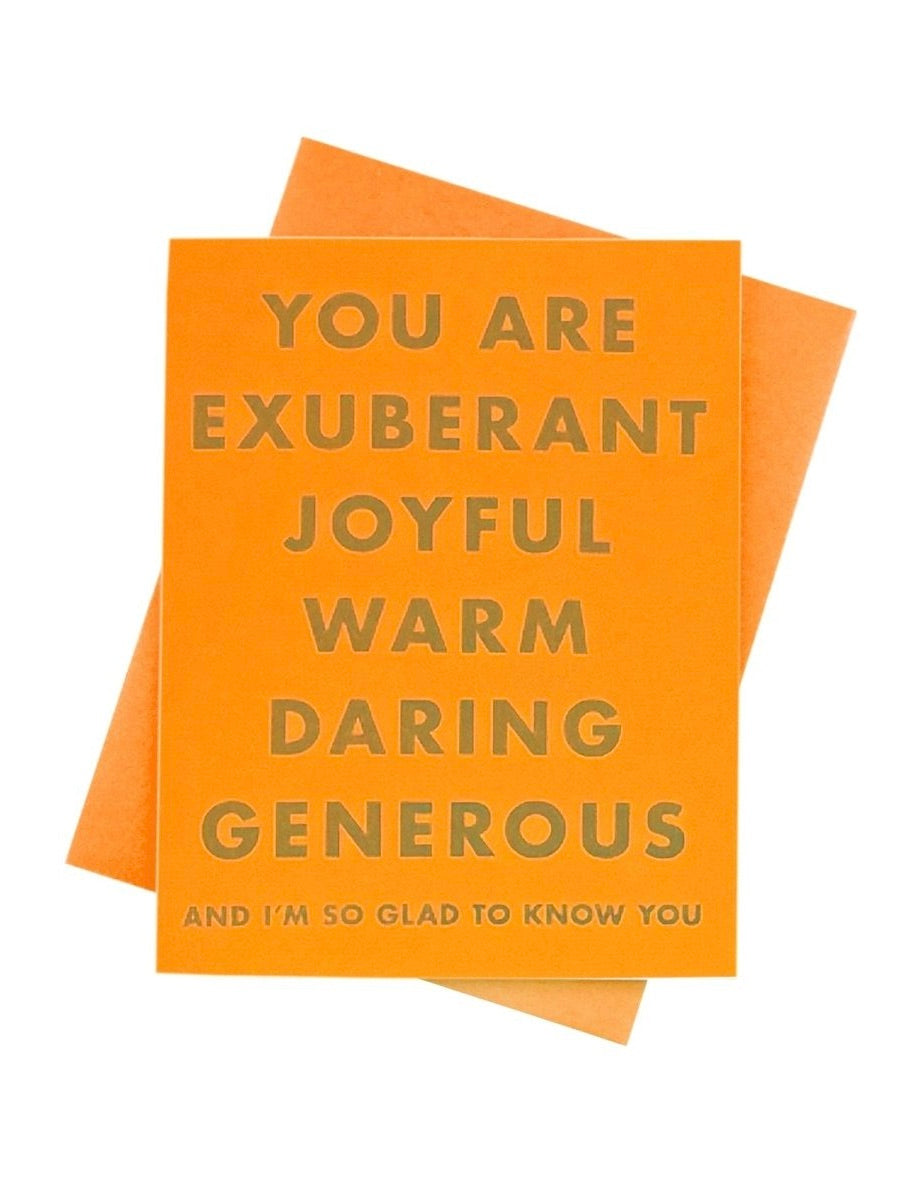 "You Are Exuberant..." Gratitude Card