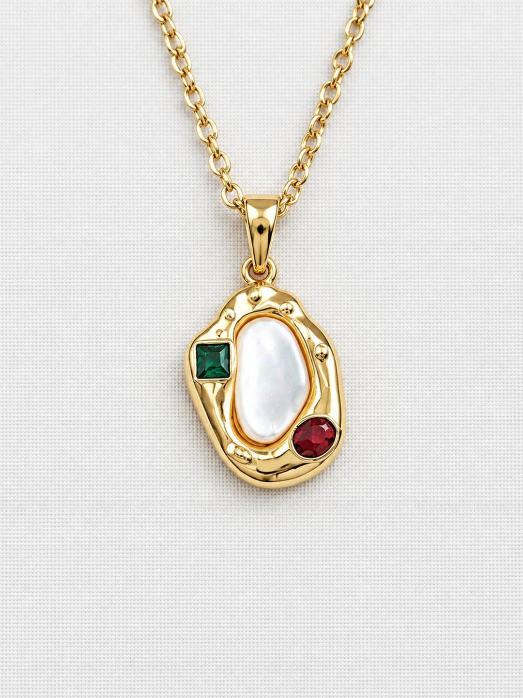Gold Plated Shell Butterfly Necklace