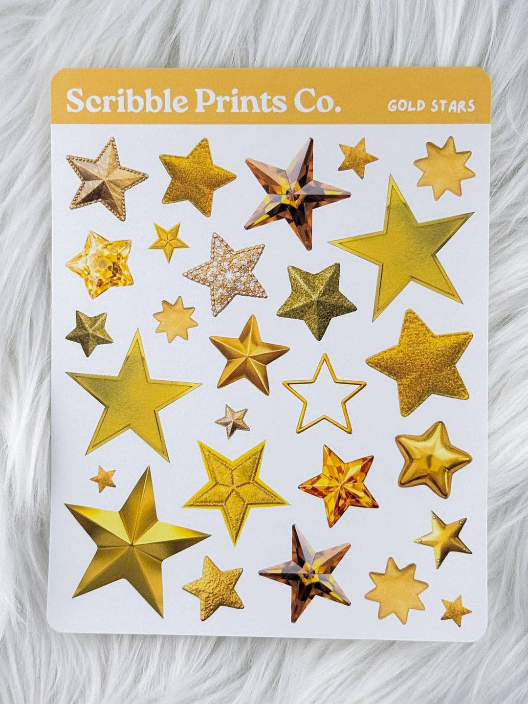 Gold Stars Deco Sticker Sheet