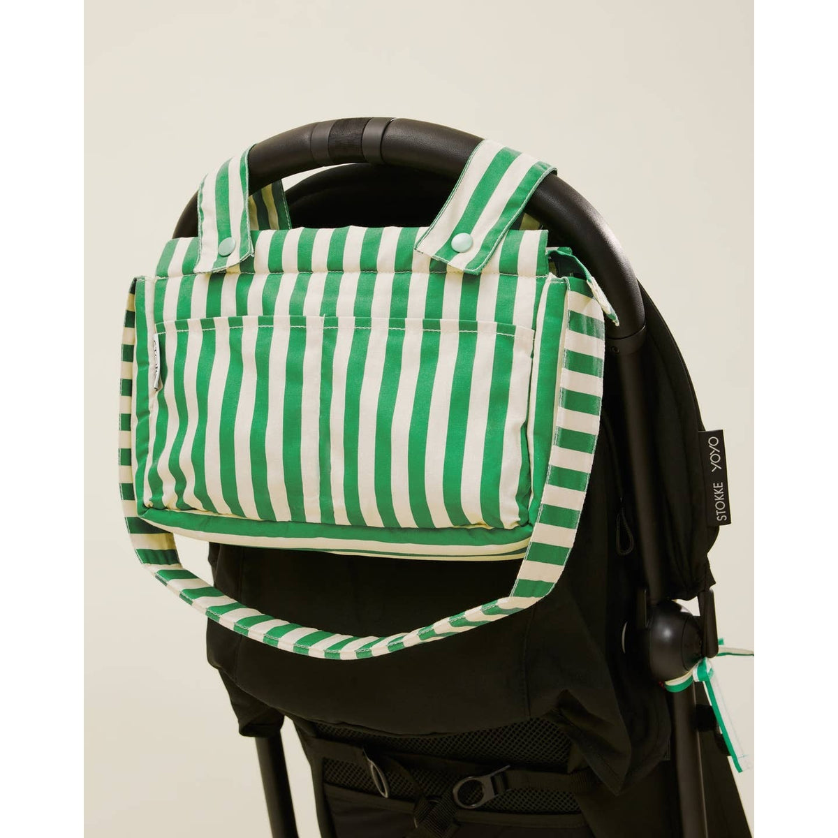 Green Stripe Stroller Party Caddy Bag