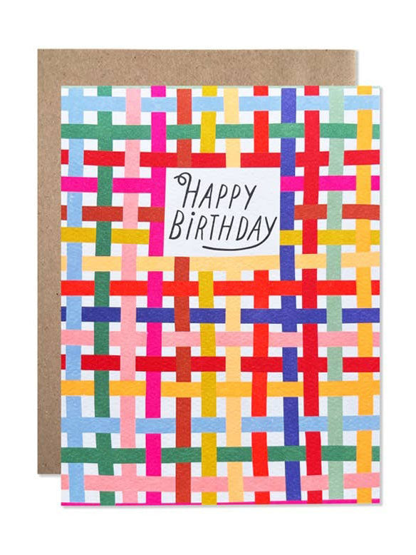 Happy Birthday Plaid Card