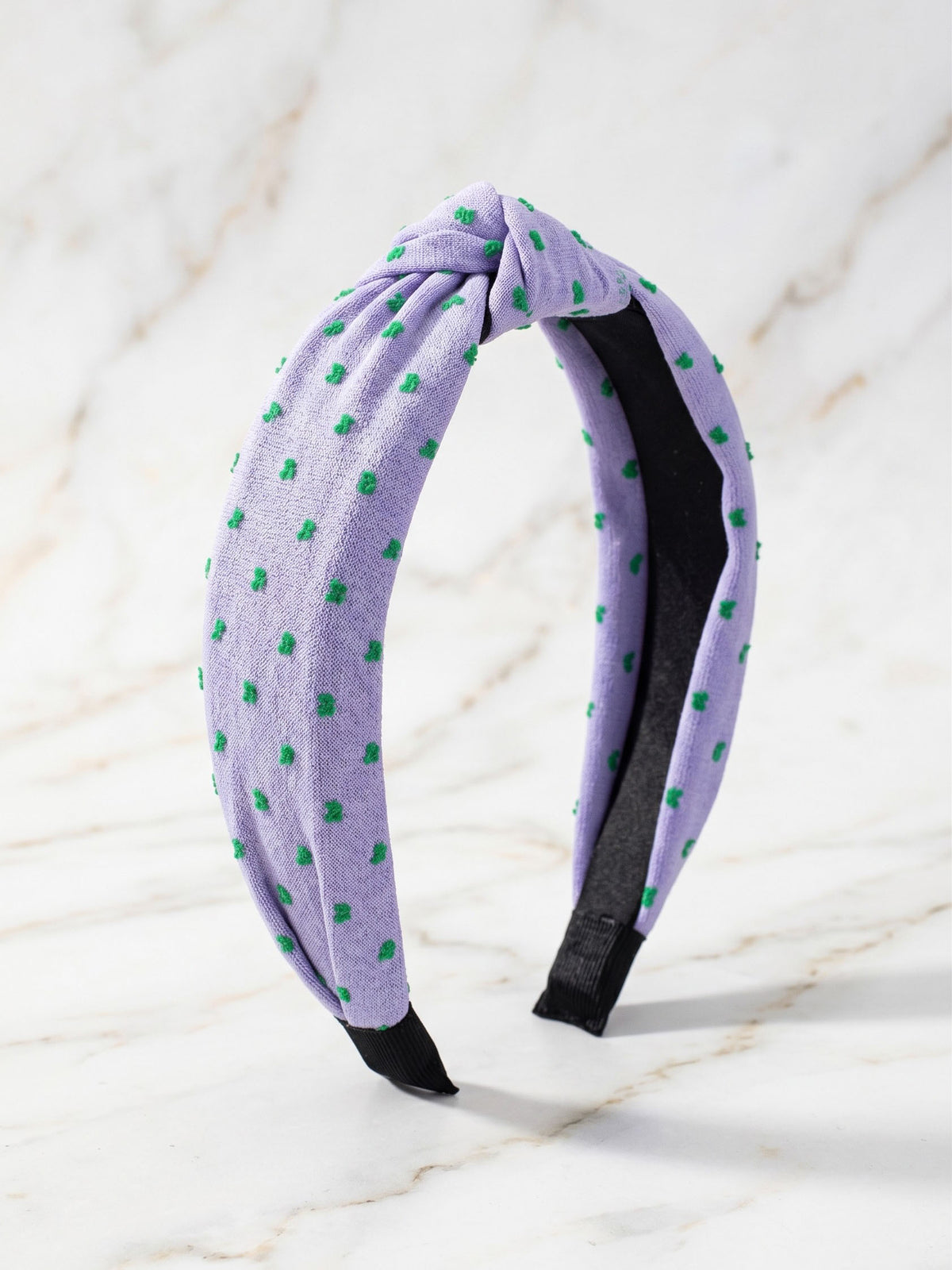 Lavender Polka Dot Knotted Headband