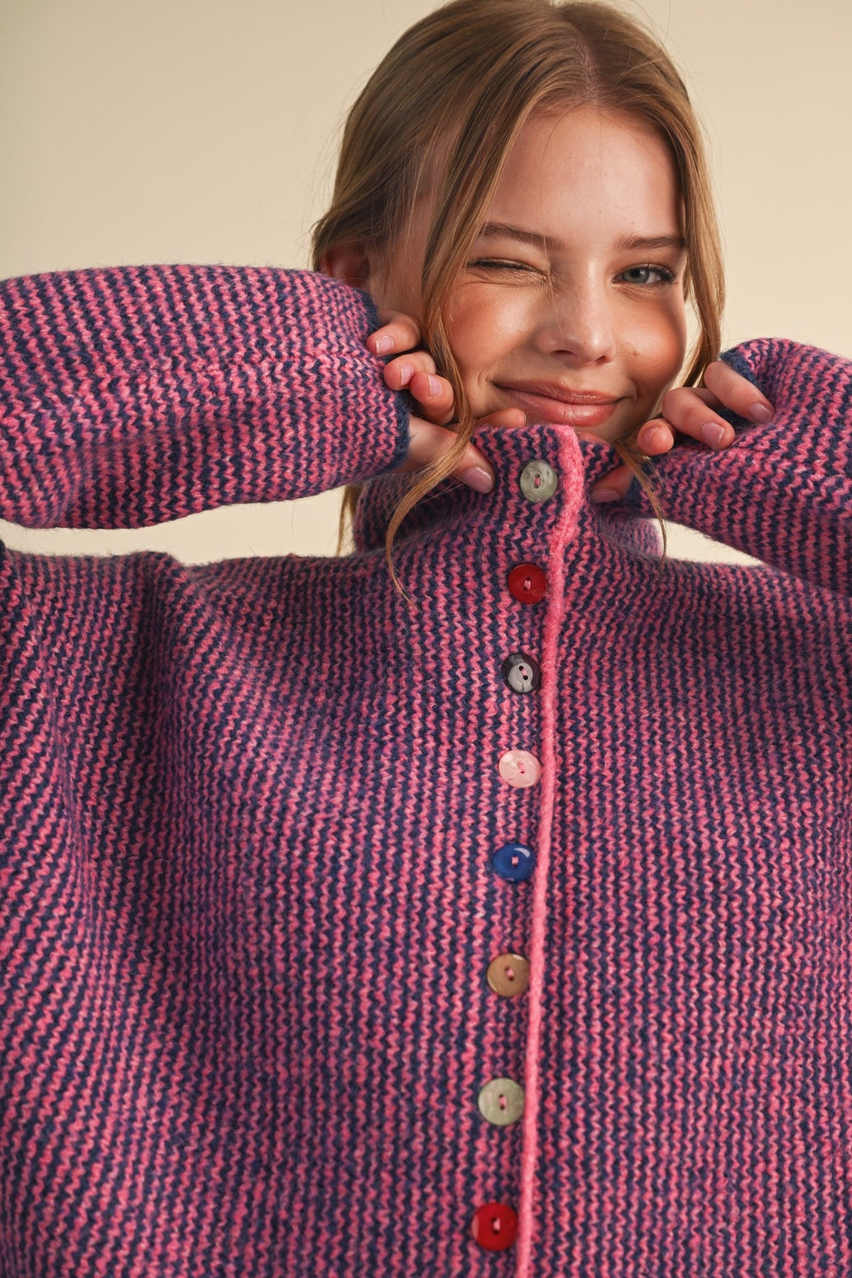 Lee Colorful Button Cardigan