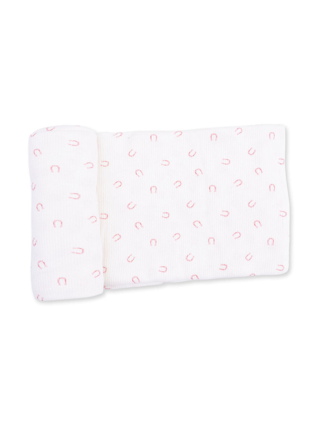 Little Horseshoes Pink Swaddle Blanket
