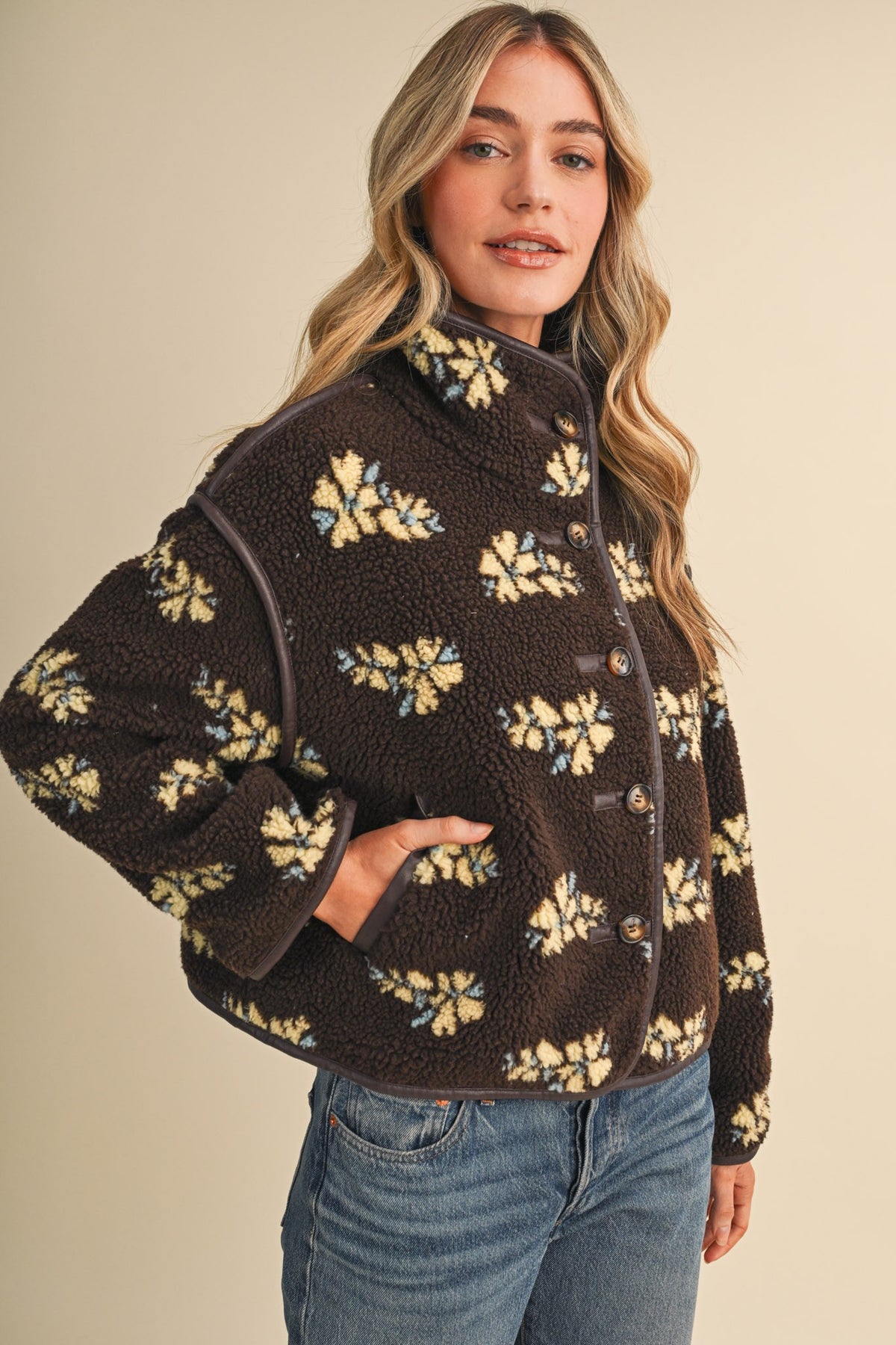 Mona Floral Sherpa Jacket