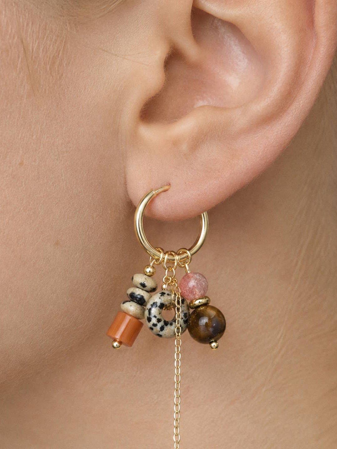 Natural Stone Tassel Earrings