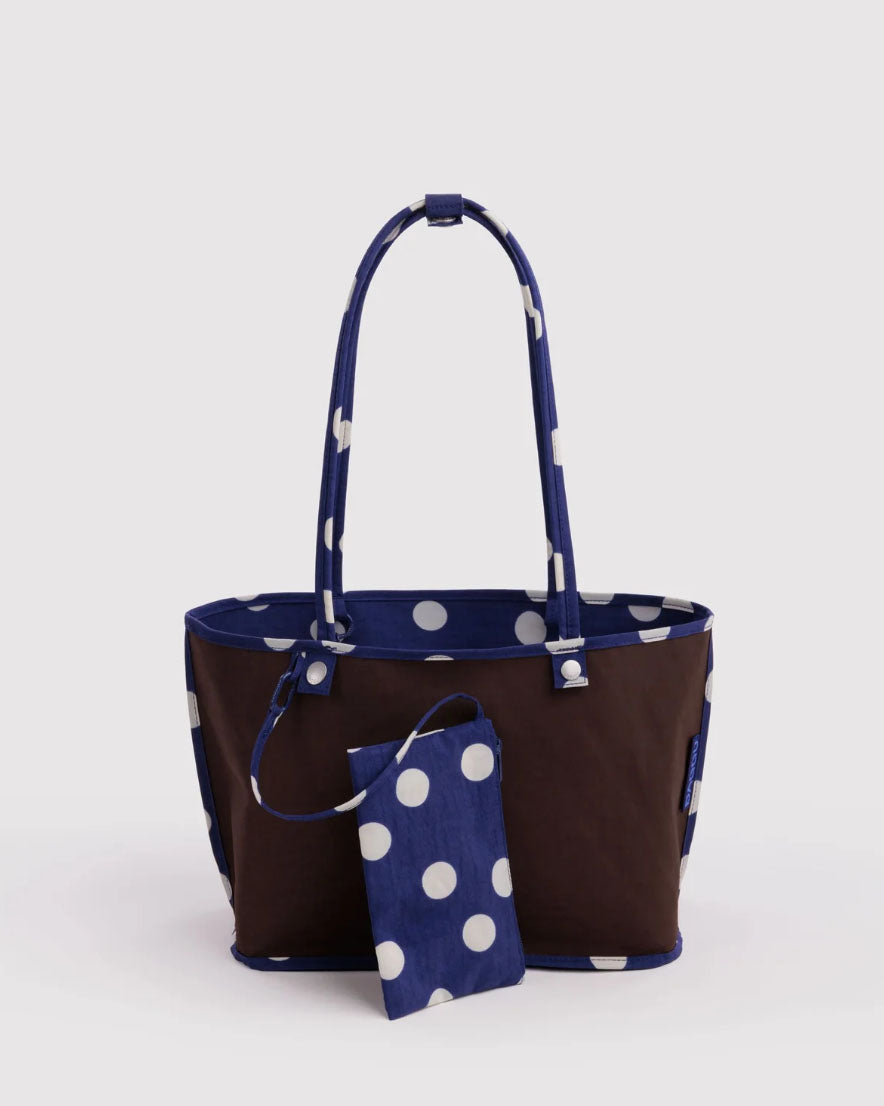 Navy Polka Dot Mix Medium Nylon Reversible Tote