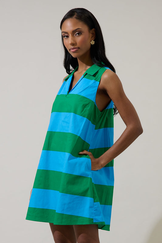 Lexya Collared Striped Mini Dress