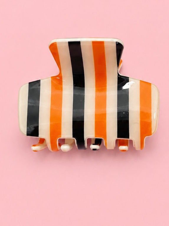 Orange and Black Small Claw Clip
