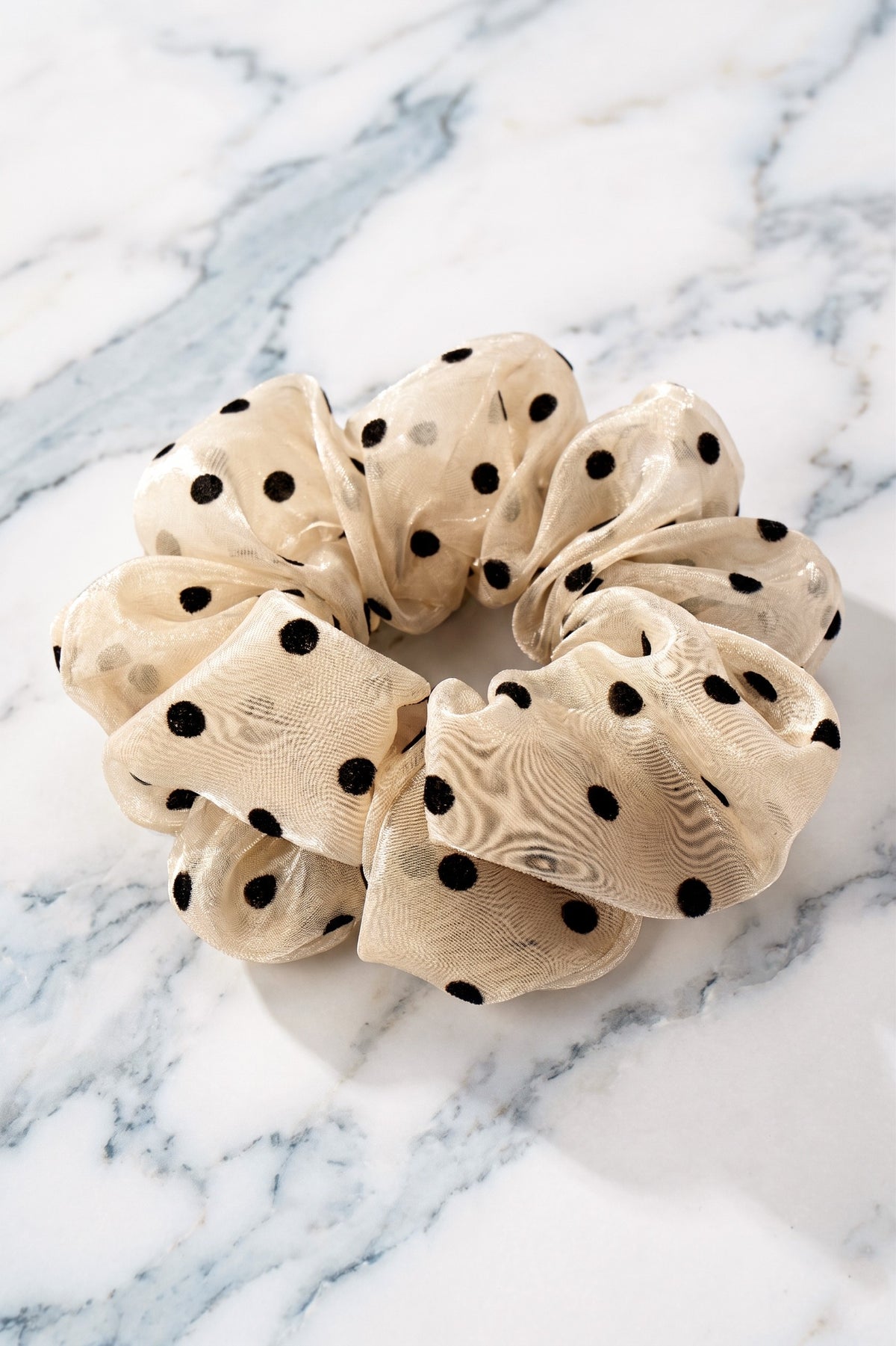 Organza Polka Dot Scrunchie