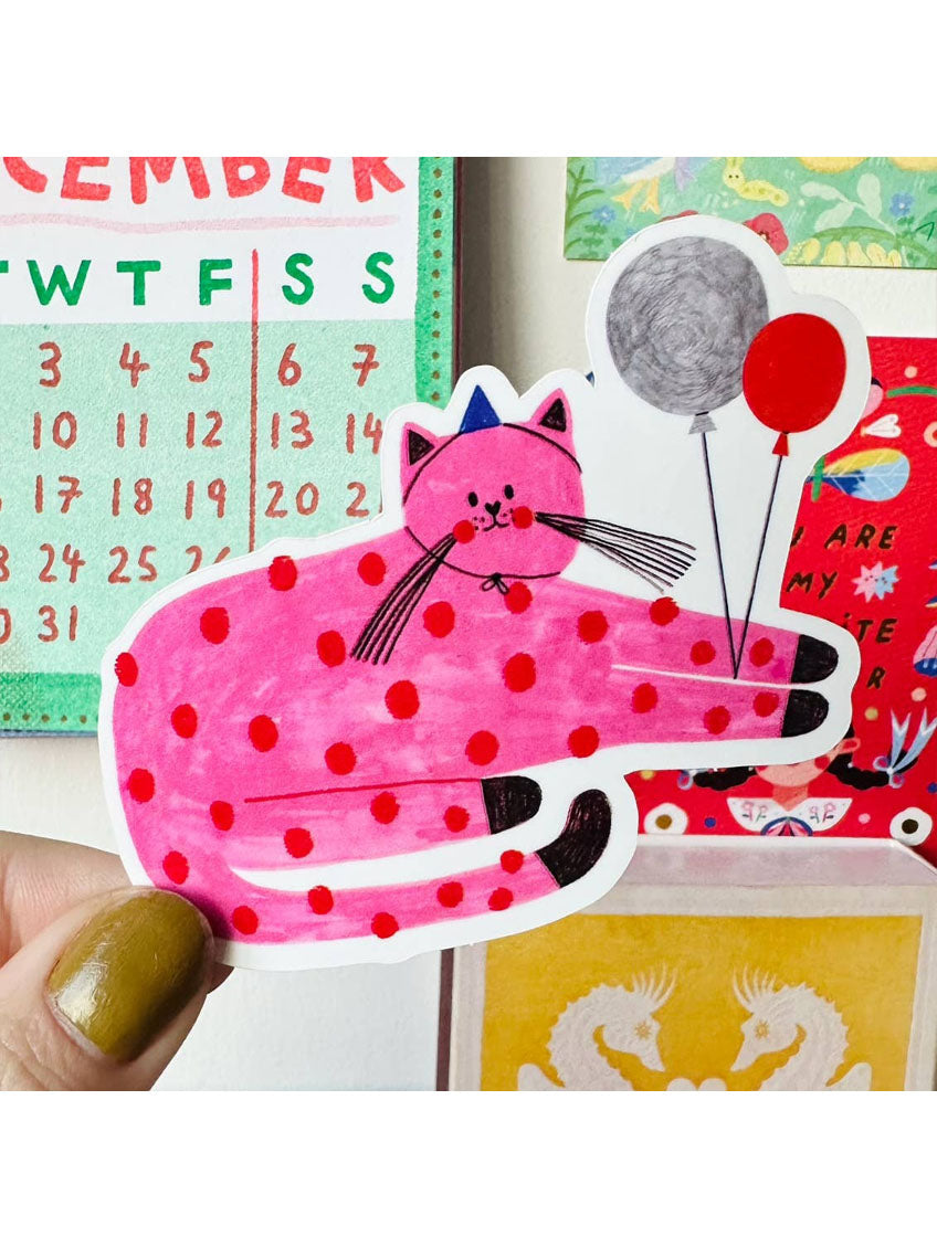 Pink Cat Sticker