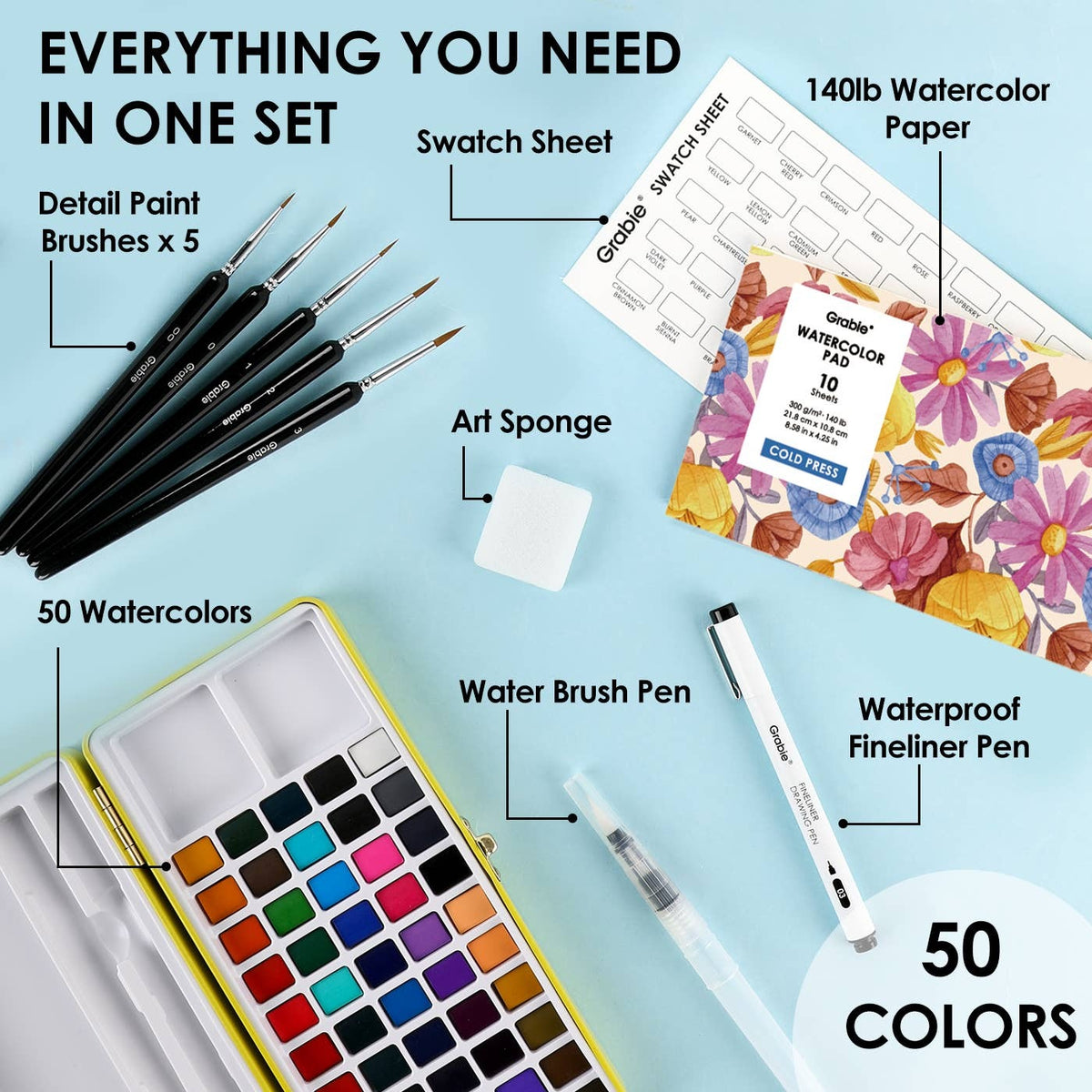 Premium Watercolor Set of 50