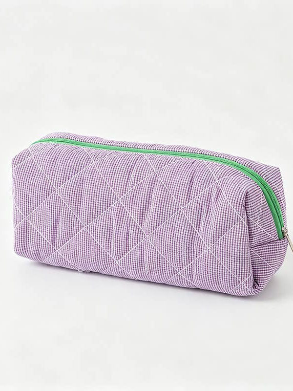 Purple Quilted Pencil Pouch