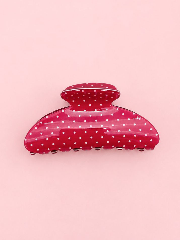 Red Polka Dot Claw Clip