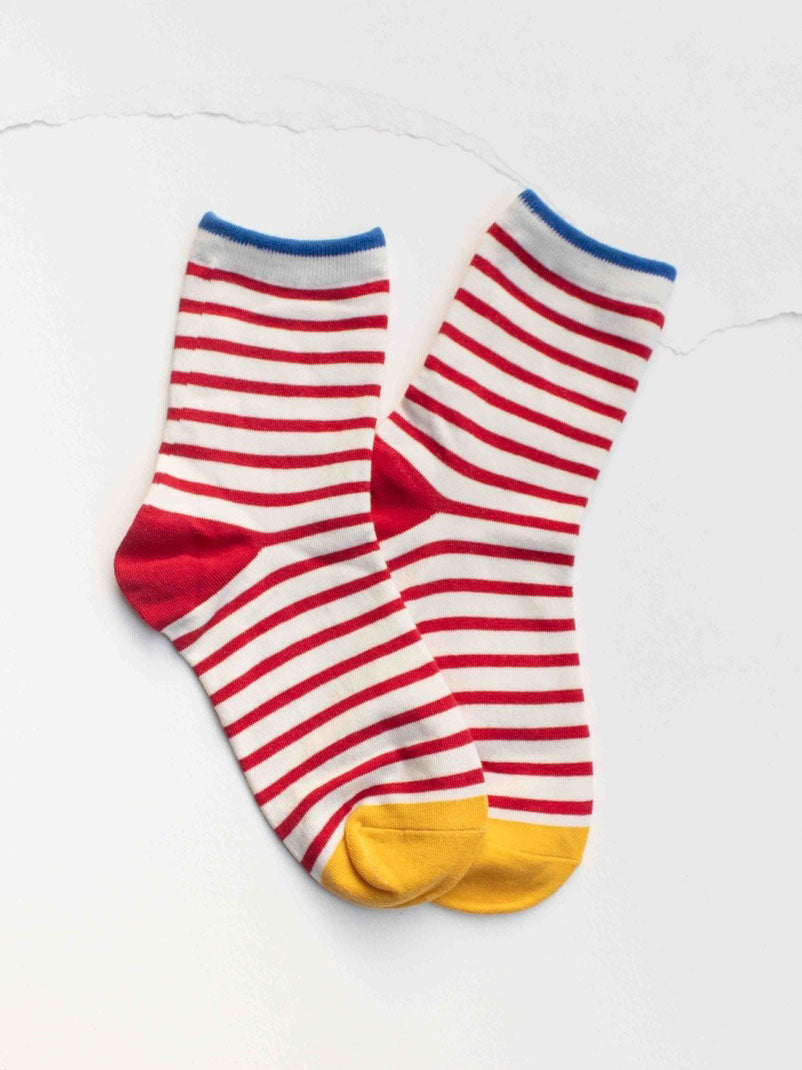 Red Stripe Cotton Socks