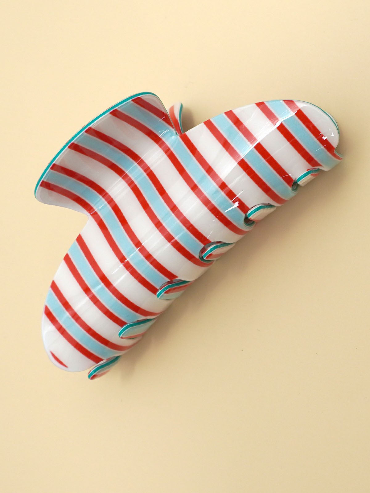 Red and Blue Stripe Claw Clip
