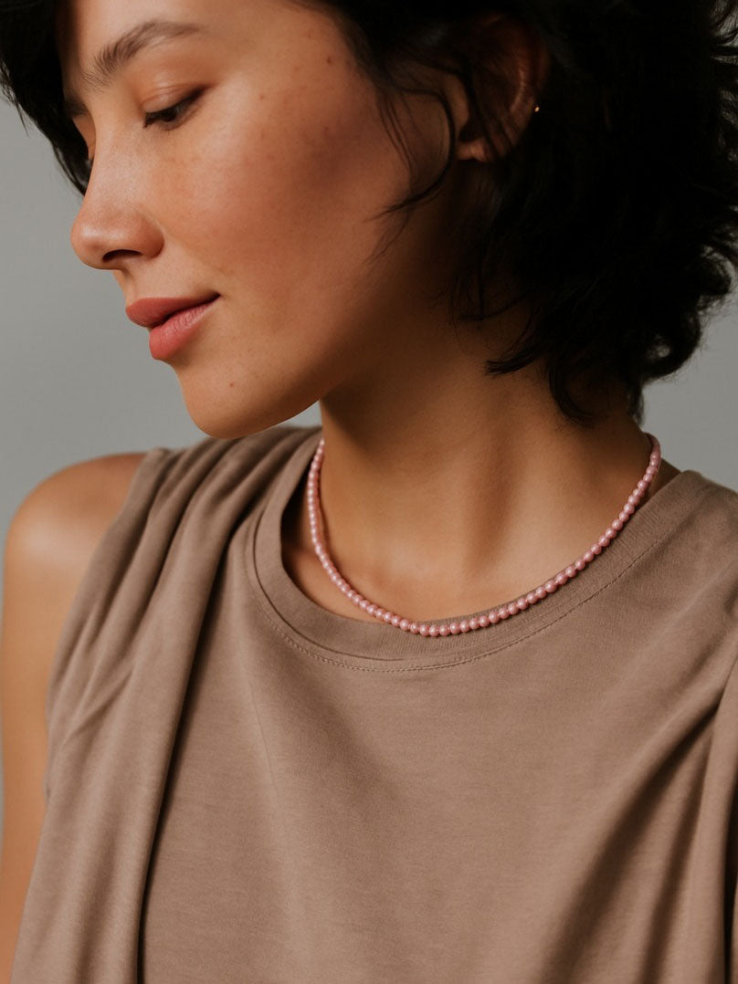 Rhodonite Pink Natural Stone Necklace