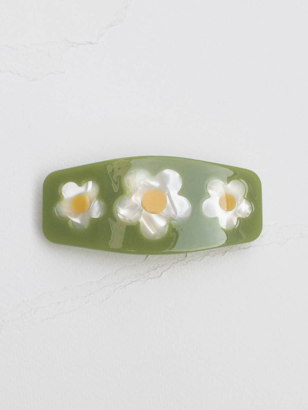 Sage Daisy Eco Hair Barrette