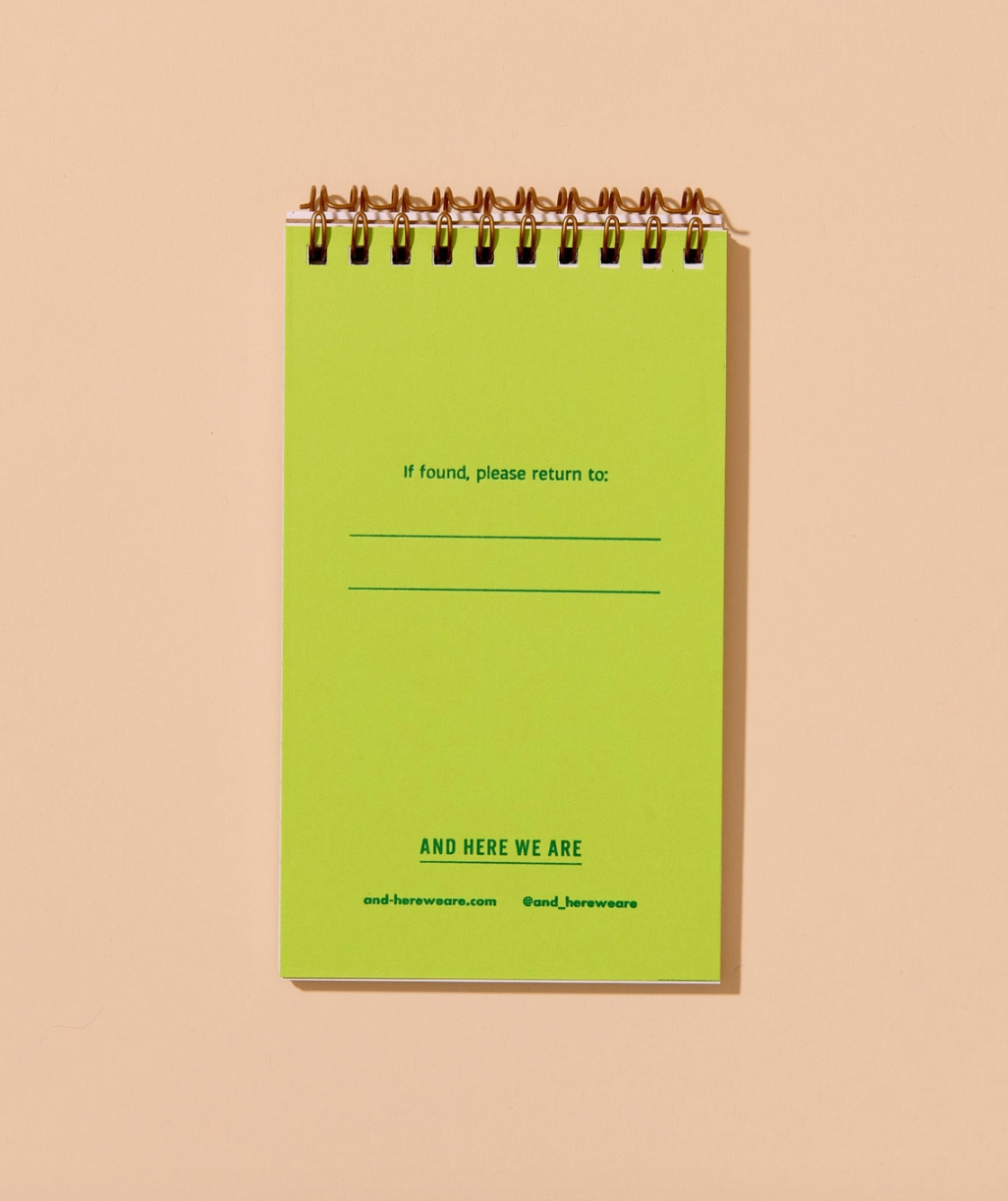 Blue/Green Stripe Letterpress Spiral Pocket Notebook