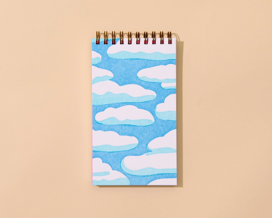 Cloudy Sky Letterpress Spiral Pocket Notebook