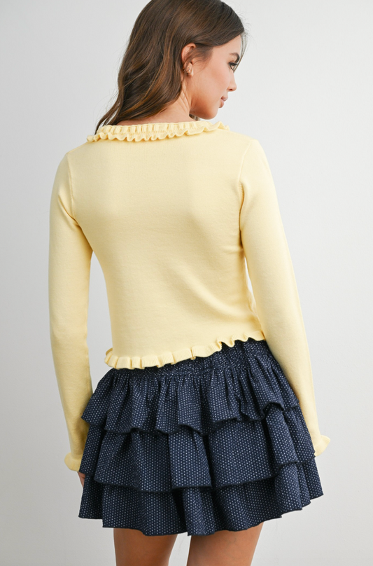 Butter Ruffle Knit Sweater Top